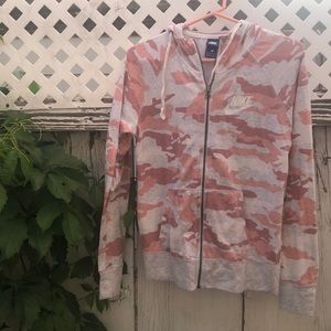 Pink Nike Camp Zip-Up Hoodie